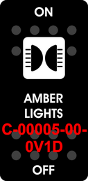 "AMBER LIGHTS" Black Switch Cap single White Lens  ON-OFF