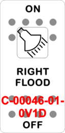 "RIGHT FLOOD" White Switch Cap single White Lens ON-OFF