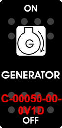 "GENERATOR"  Black Switch Cap single White Lens ON-OFF