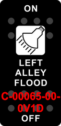 "LEFT ALLEY FLOOD" Black Switch Cap single White Lens ON-OFF