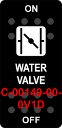 "WATER VALVE" Black Switch Cap single White Lens   ON-OFF