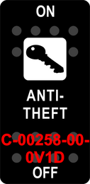 "ANTI THEFT"  Black Switch Cap single White Lens  ON-OFF