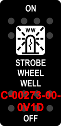 "STROBE WHEEL WELL"  Black Switch Cap single White Lens ON-OFF