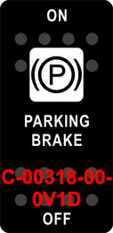 "PARKING BRAKE"  Black Switch Cap single White Lens  ON-OFF