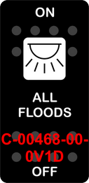 "ALL FLOODS"  Black Switch Cap single White Lens  ON-OFF