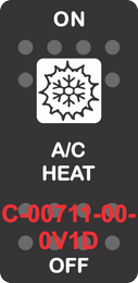 "A/C HEAT" Black Switch Cap Single White Lens ON-OFF