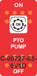 "PTO PUMP" Red Switch Cap Single White Lens ON-OFF