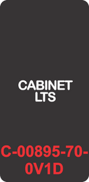 "CABINET LTS" Black Contura Cap, No Lens, Laser Etched, ON-OFF