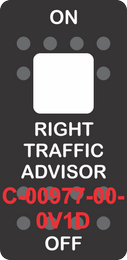 "RIGHT TRAFFIC ADVISOR"  Black Switch Cap single White Lens ON-OFF