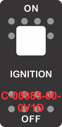 "IGNITION"  Black Switch Cap single White Lens ON-OFF