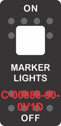 "MARKER LIGHTS"  Black Switch Cap single White Lens ON-OFF