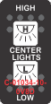 " CENTER LIGHTS" Black Switch Cap Dual White Lens