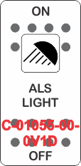 "ALS LIGHT"  White Switch Cap single White Lens ON-OFF