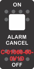 "ALARM CANCEL "Black Switch Cap,Single White Lens ON-OFF