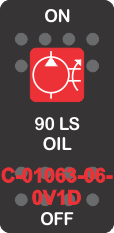 "90 LS OIL" Black Switch Cap, Single Red Lens ON-OFF